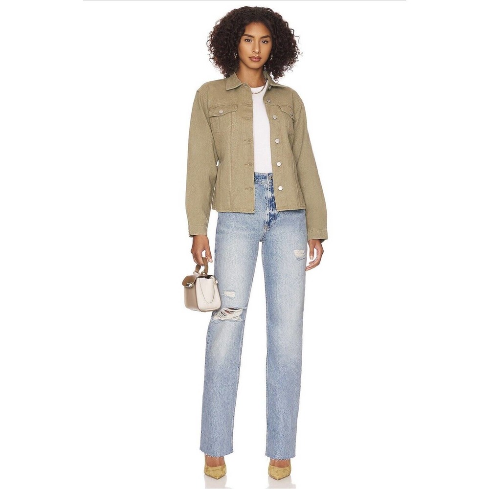 NWT Revolve Superdown Clarissa Belted Jacket Size L Green Denim